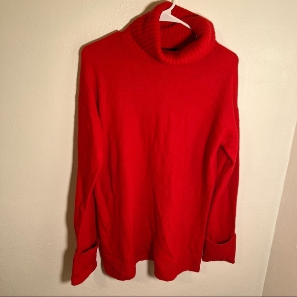 Halogen Chinoise Ribbed Turtleneck Sweater Red - Picture 2 of 10